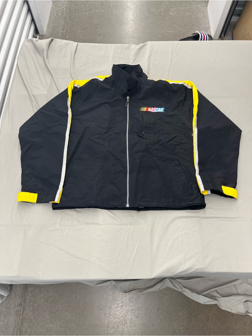 Vintage Nikon Black and Yellow Racing-Style Jacket with NASCAR Logo Mens Size XL